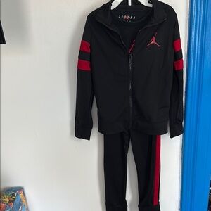 Jordan Black and Red Athletic Set